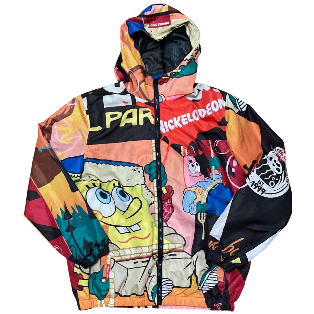 Members Only x Nickelodeon SpongeBob Windbreaker Jacket Mens Medium